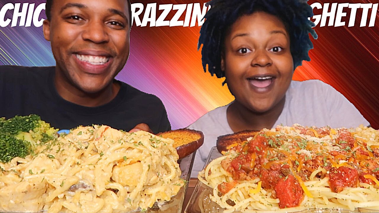 HOMEMADE CHICKEN TETRAZZINI + SPAGHETTI + GARLIC BREAD MUKBANG 먹방 EATING SHOW