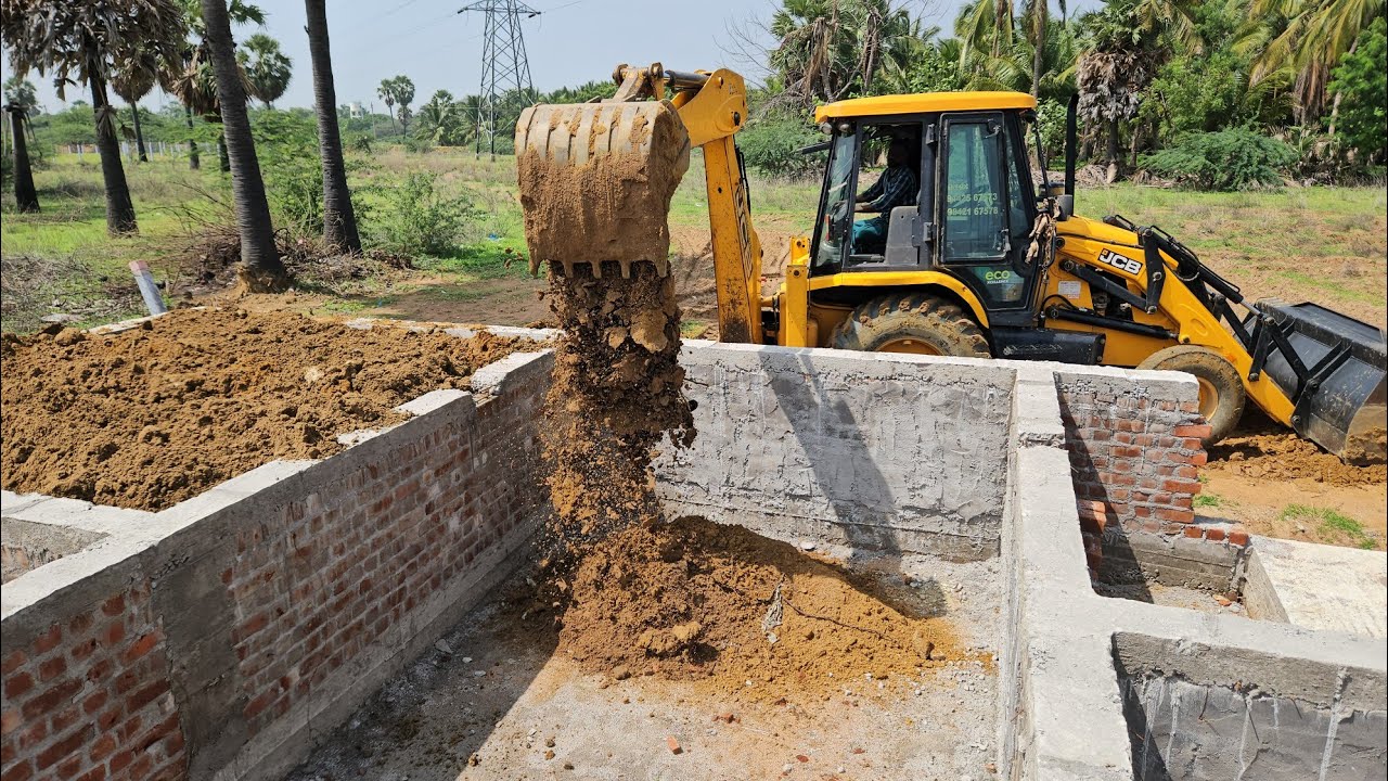 Construction of Basement Sand Fillup Process_Foundation Gravel Filling|Building Basement Work