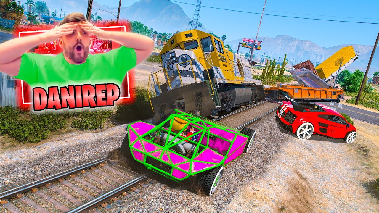 CARA A CARA PERO EL TREN NOS CHOCA A TODOS!! - GTA 5 ONLINE