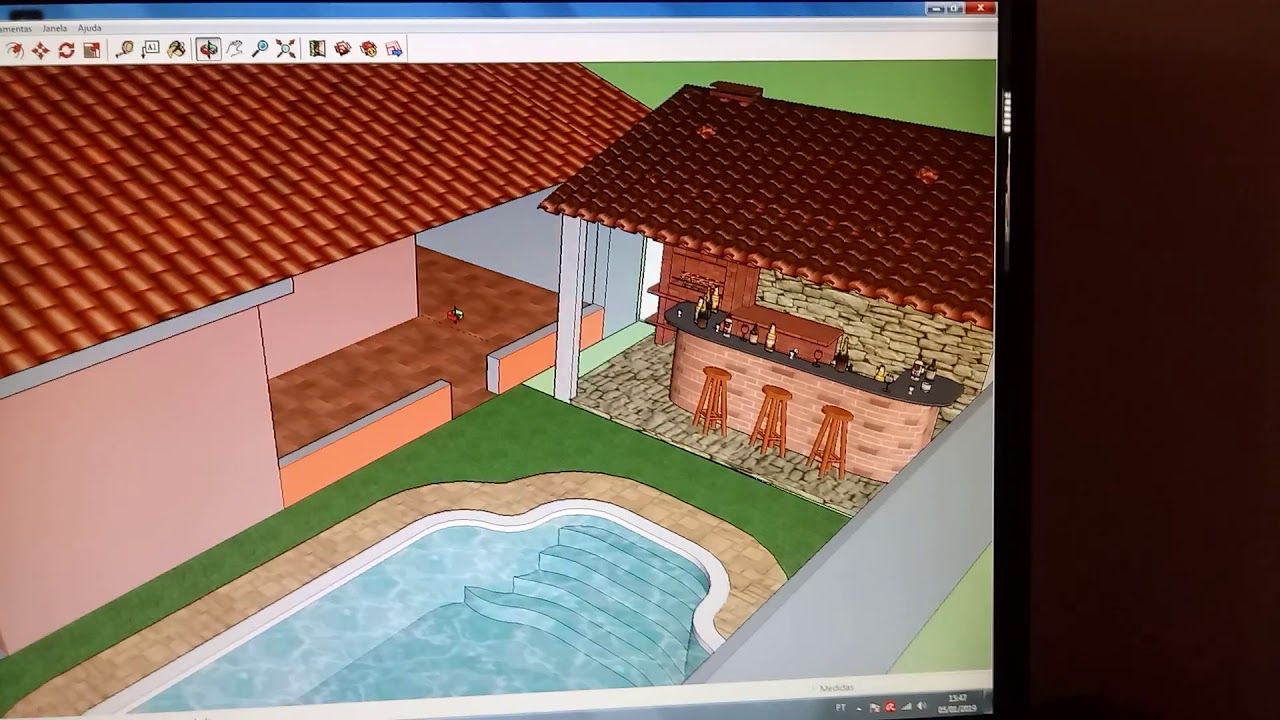 Contru&ccedil;&atilde;o em 3D da casa da Cdhu