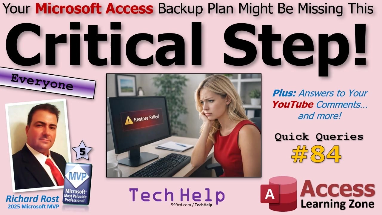 В вашем плане резервного копирования Microsoft Access может отсутствовать этот важный шаг - QQ #84