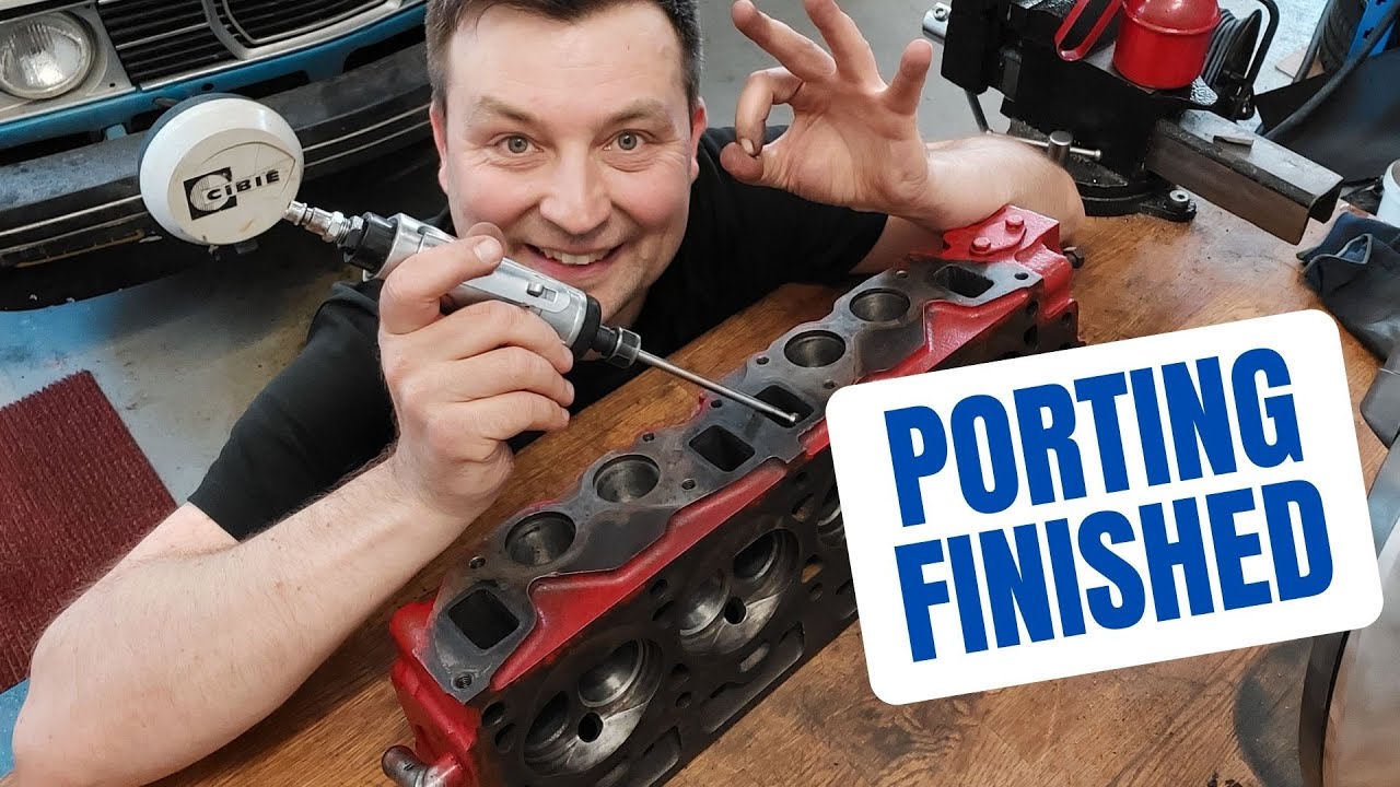 Finishing the porting of Volvo b20 cylinder head