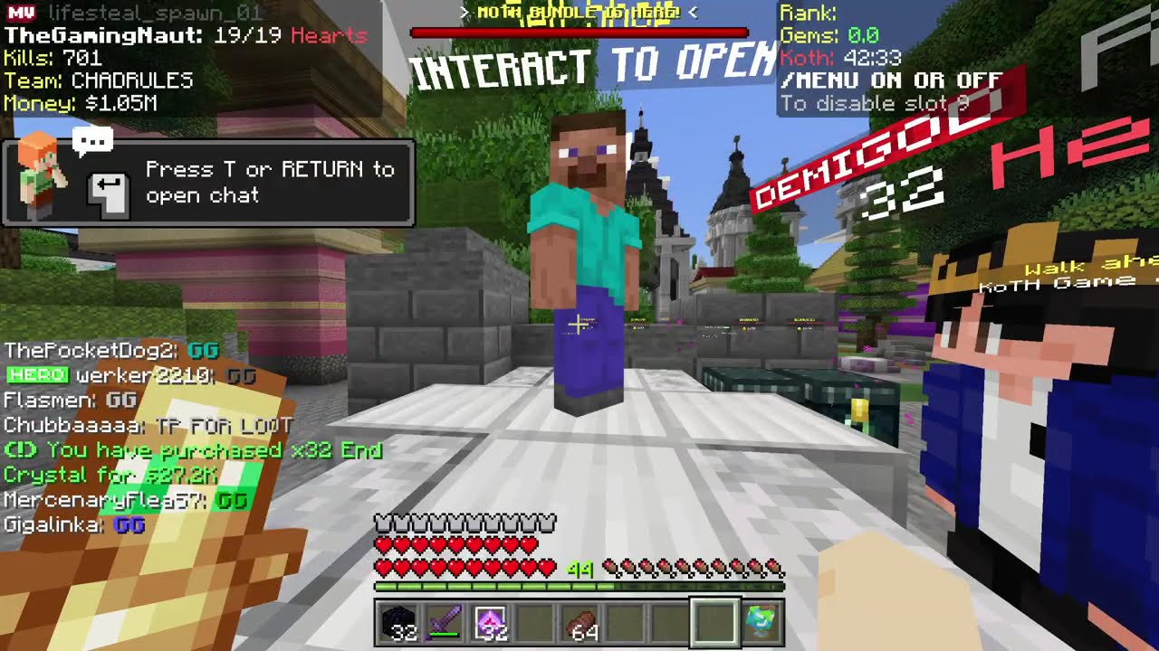 Mineville Lifesteal - DESTROYING Netherite kids and almost dying to a HACKER (at the end)