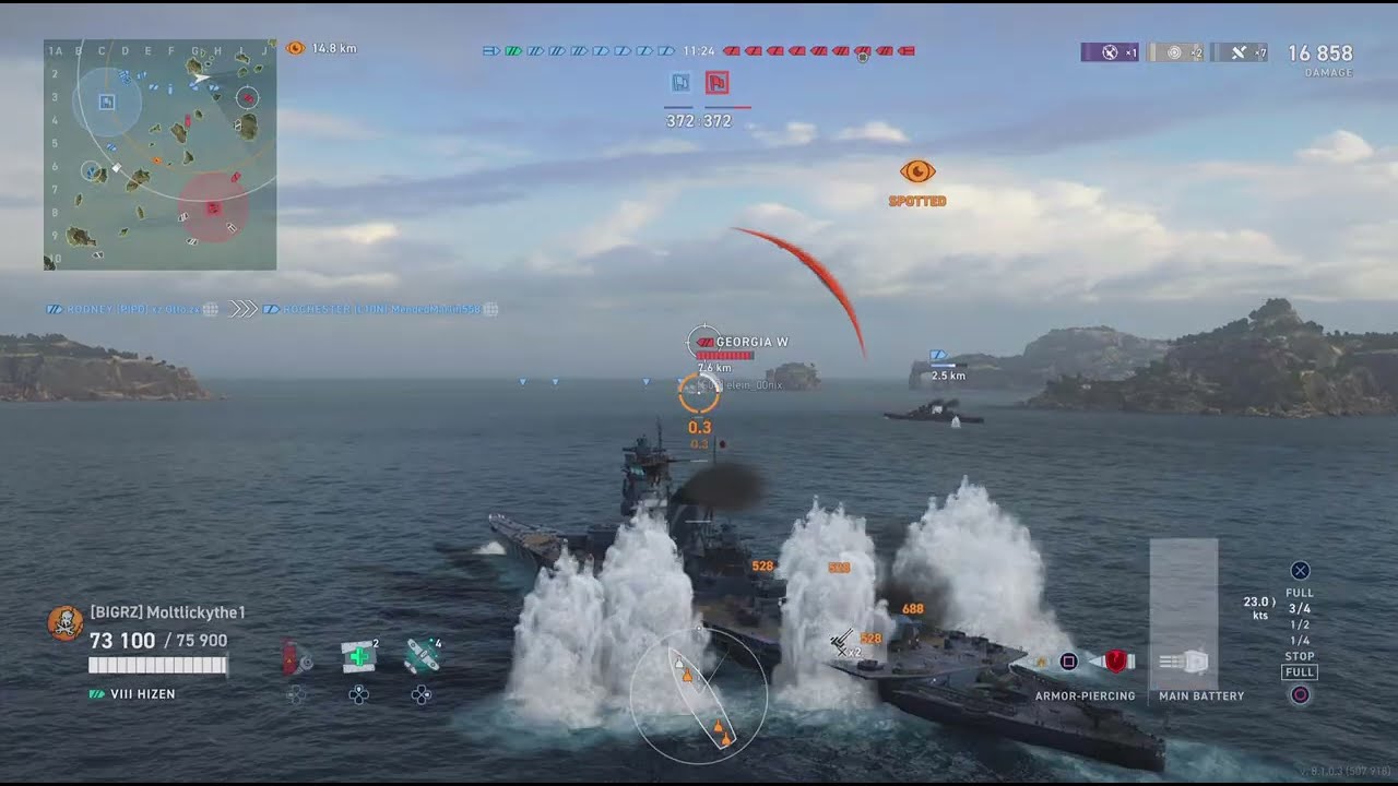 Hizen hunting for devstrikes, Wows Legends