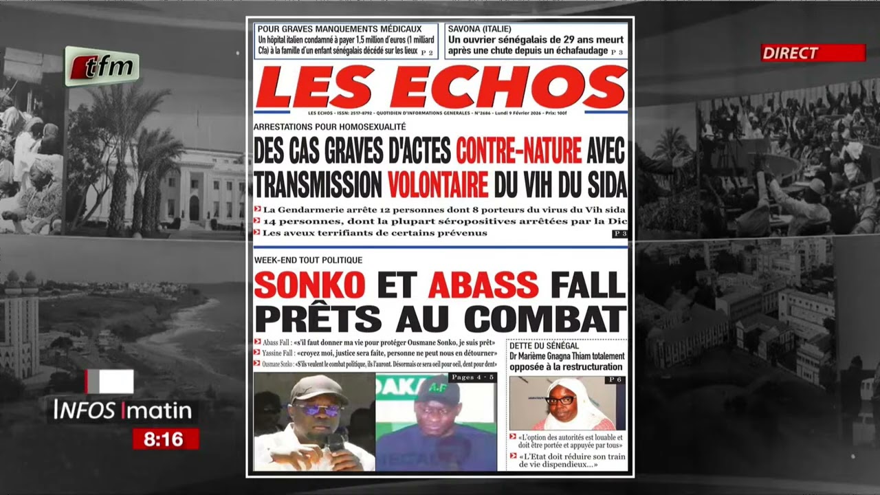 Yenekay yi ak Cheikh DIOP - Infos matin du 09 février 2026