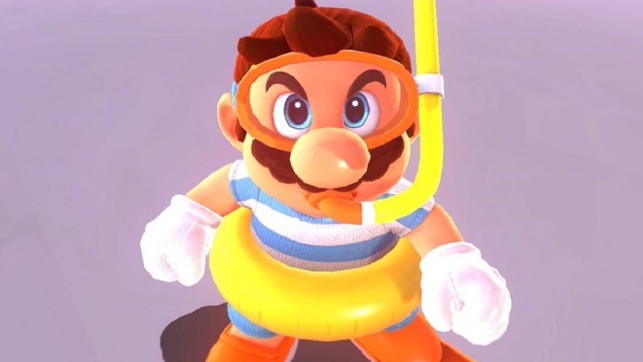 Super Mario Odyssey Movie Walkthrough Part 4 - Mario Goes Swimming (Lake Kingdom)