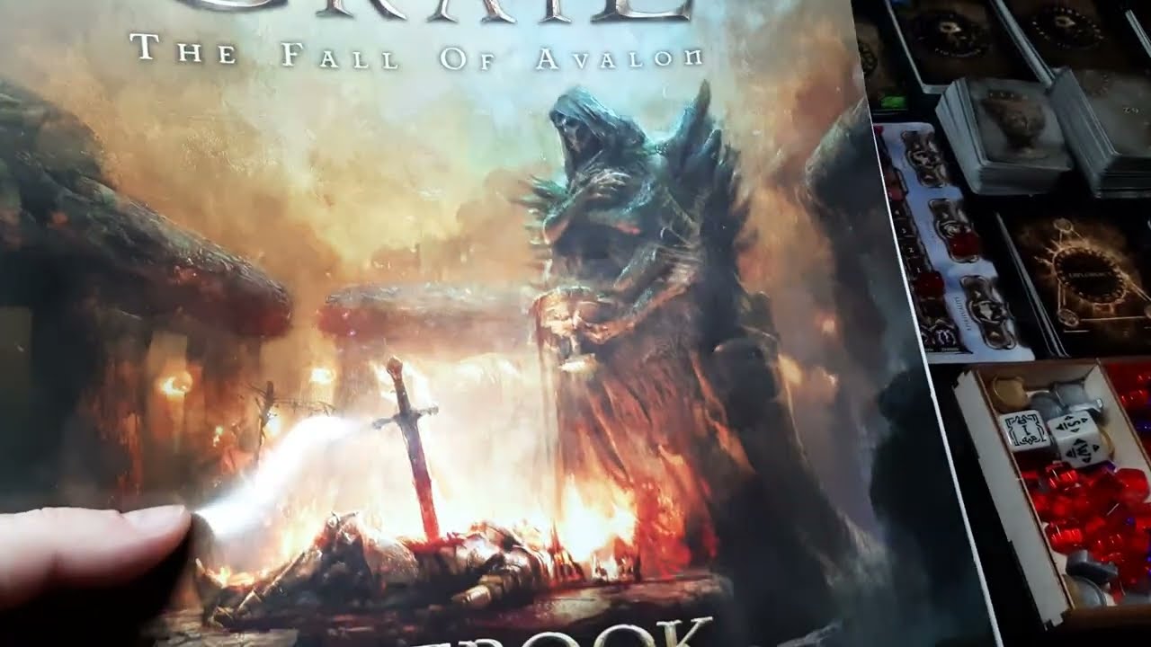 Unboxing Tainted Grail Fall of Avalon Awaken Realms board games close ups