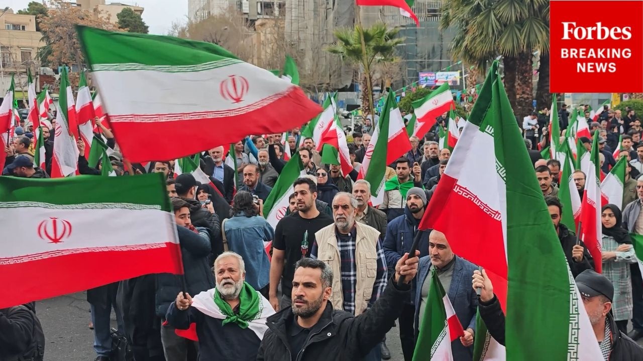 Pro-Iranian Regime Protestors Hold Demonstration In Tehran As US, Israel, Launch Strikes On Country