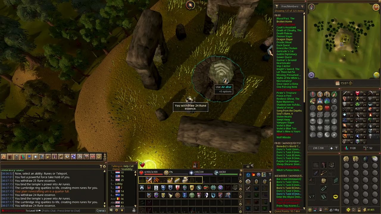 RS3 HCIM Series Part 91 - Completed Daily Challenges Then Went Mining Lvl 60 Ores For 45 Minutes