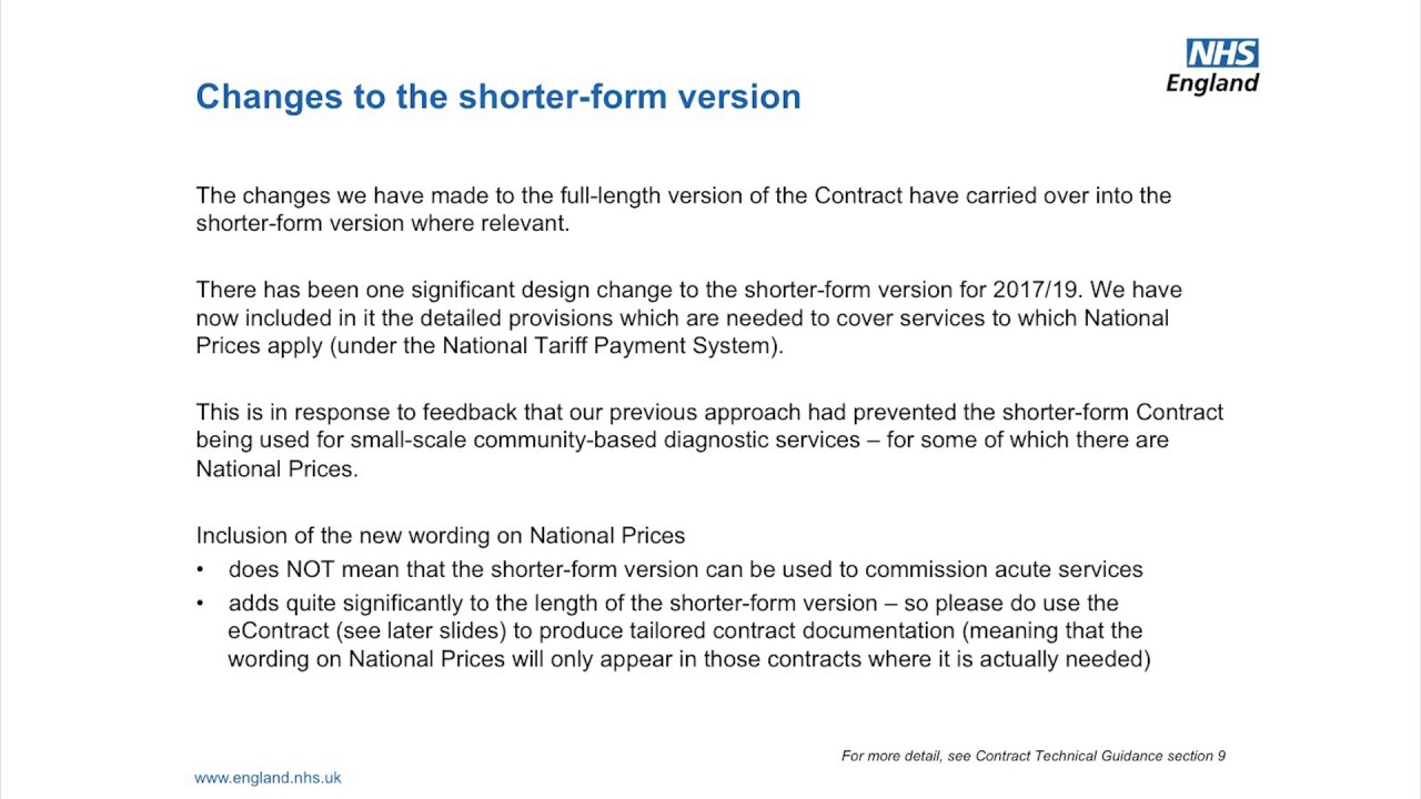 NHS Standard Contract - video 01