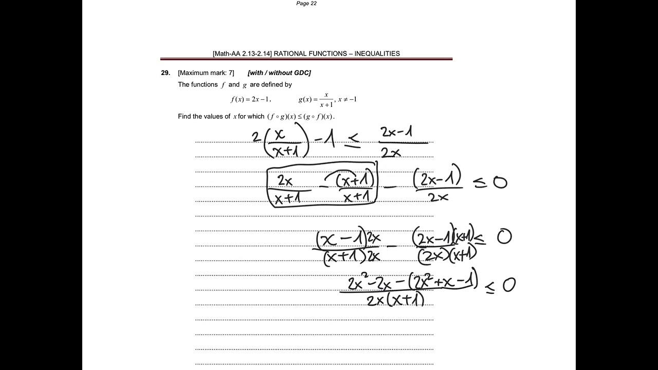 Rational functions   Inequalities 3