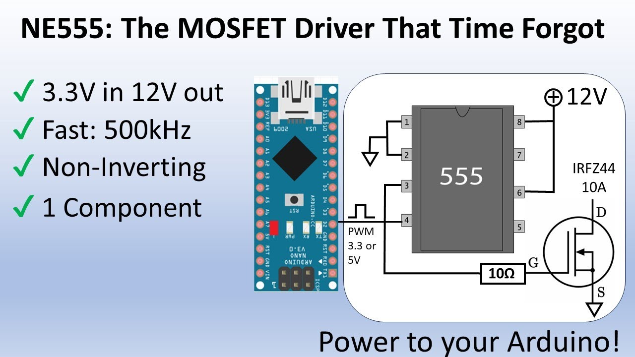 NE555: драйвер MOSFET, о котором время забыло (до сих пор!)