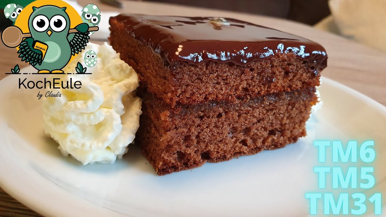 die perfekte Sacherschnitte mit glänzender Schokoglasur wie vom Konditor | Thermomix TM6 TM5