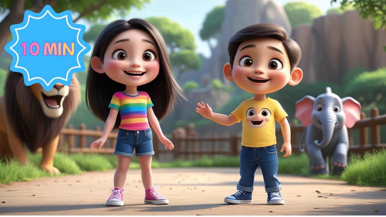 Chanson du Zoo 🦁 | Animaux du Zoo pour Enfants 🎶 Savannah et Kyle (10 Minutes)