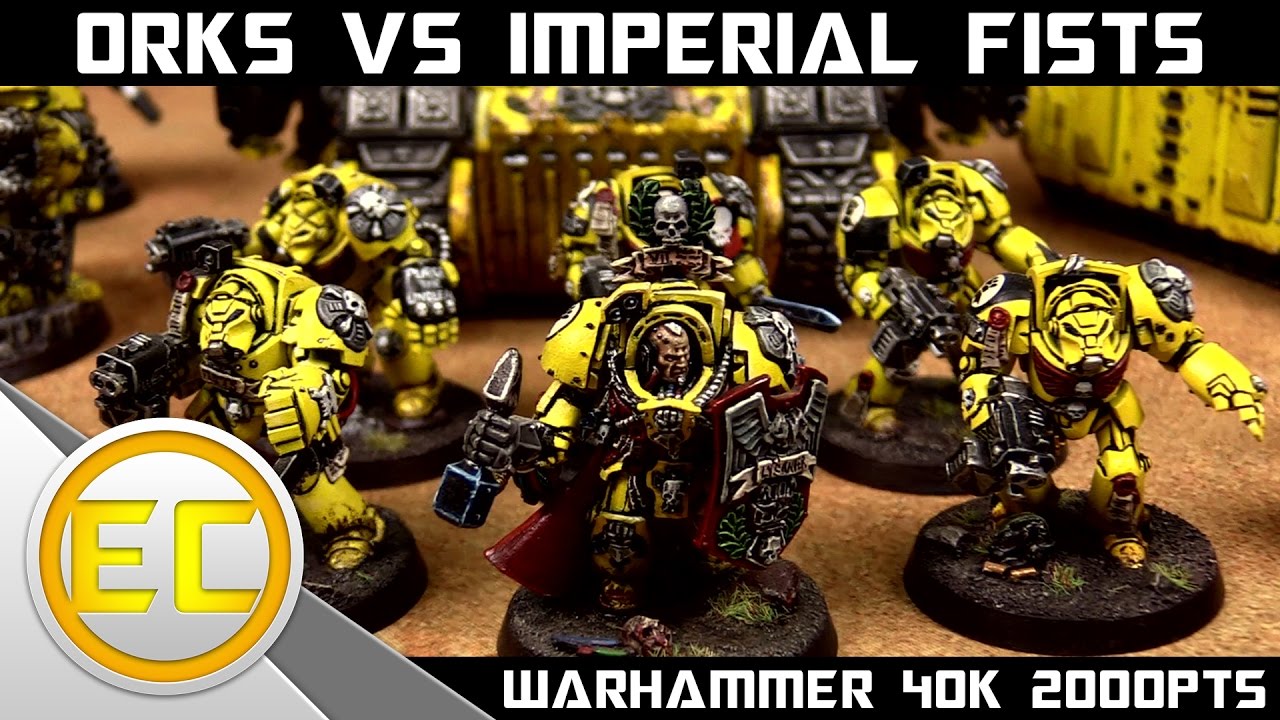 Orks vs Imperial Fists Space Marines Warhammer 40,000 Battle Report 1080p