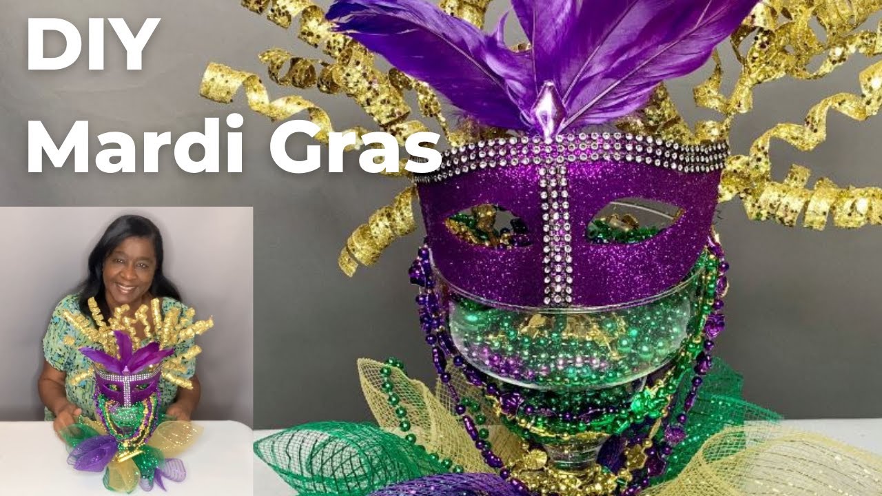 DIY Mardi Gras Centerpiece/Easy & Festive Decoration Idea/Mardi Gras DIY Tutorial