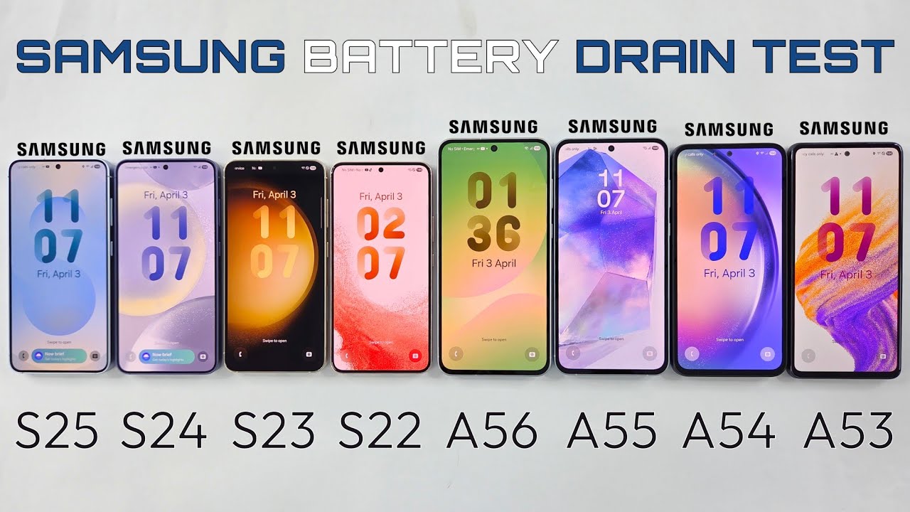 Samsung S25/S24/S23/S22 vs Samsung A56/A55/A54/A53 - Android 16 Battery DRAIN Test