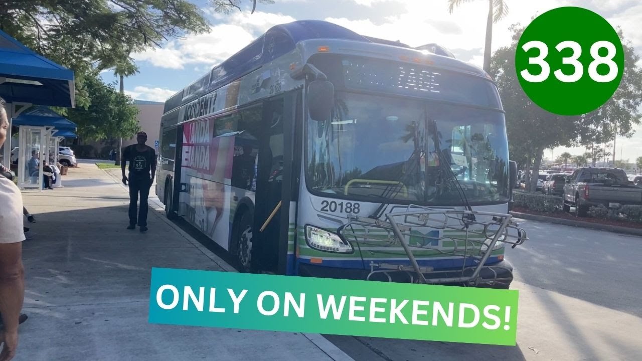 Riding Miami-Dade Transit Metrobus 338, Dolphin Mall to Miami Airport Station, 2020 New Flyer XN40