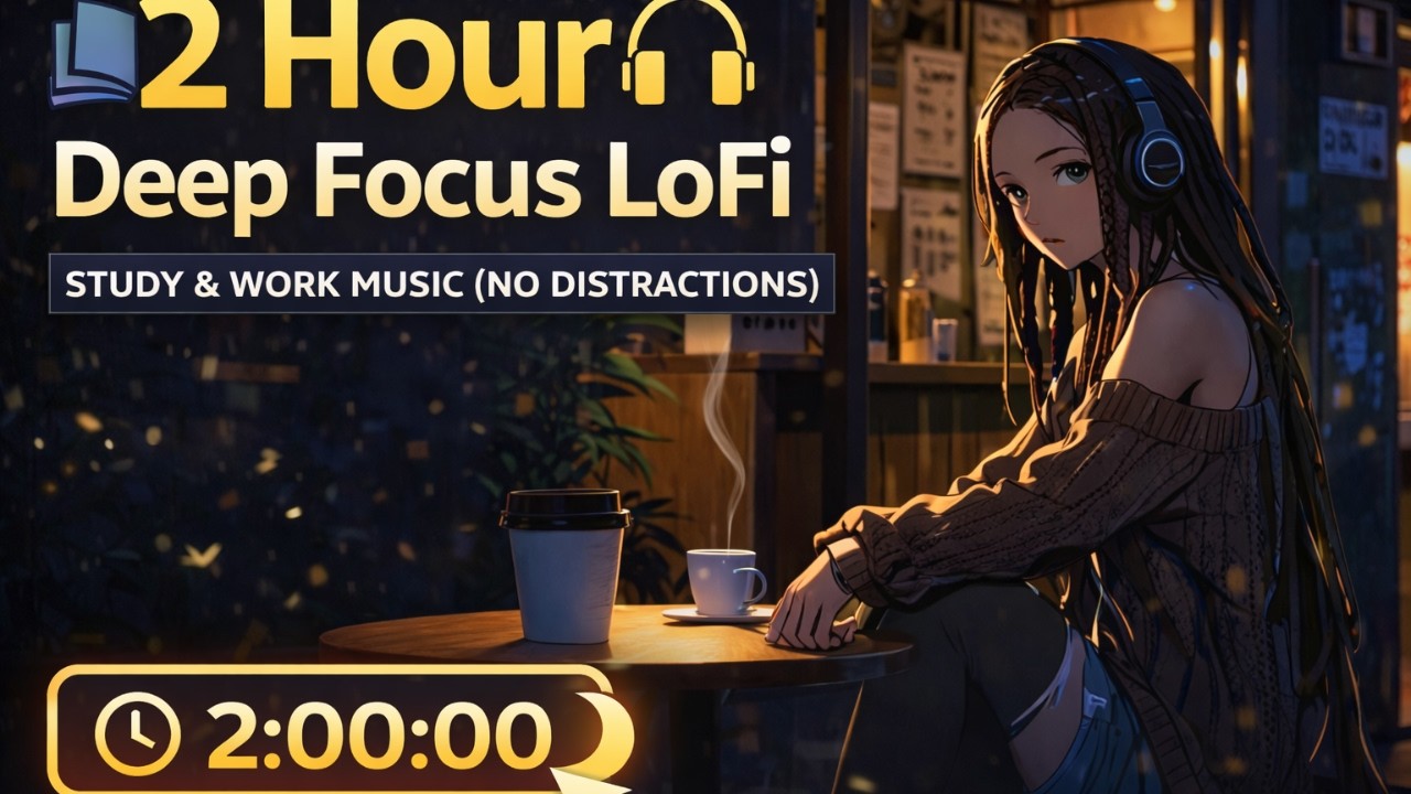 2 Hours Rainy Night LoFi ☔ Calm Study Beats