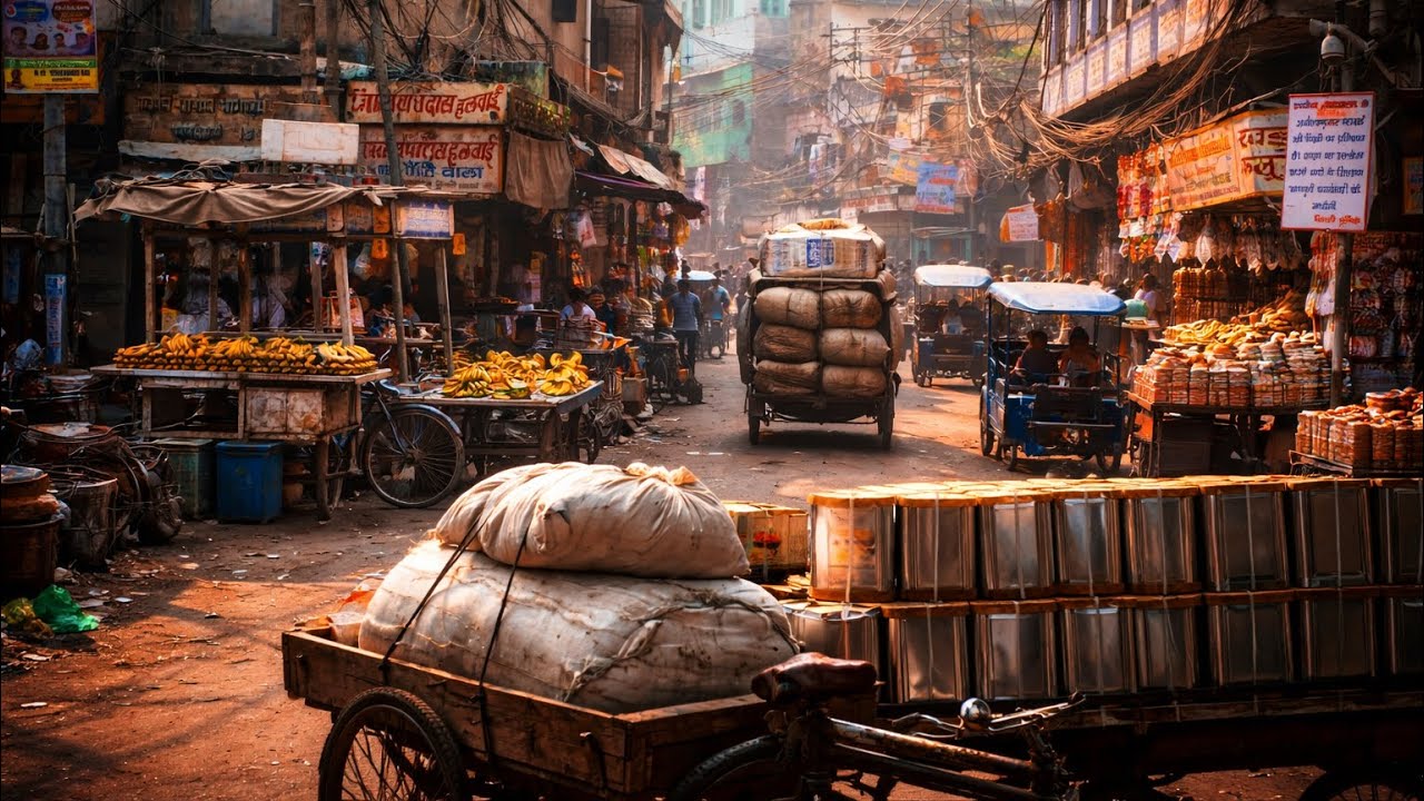 Walking in India’s Most Chaotic Market 🇮🇳 | Old Delhi Street Life 4K