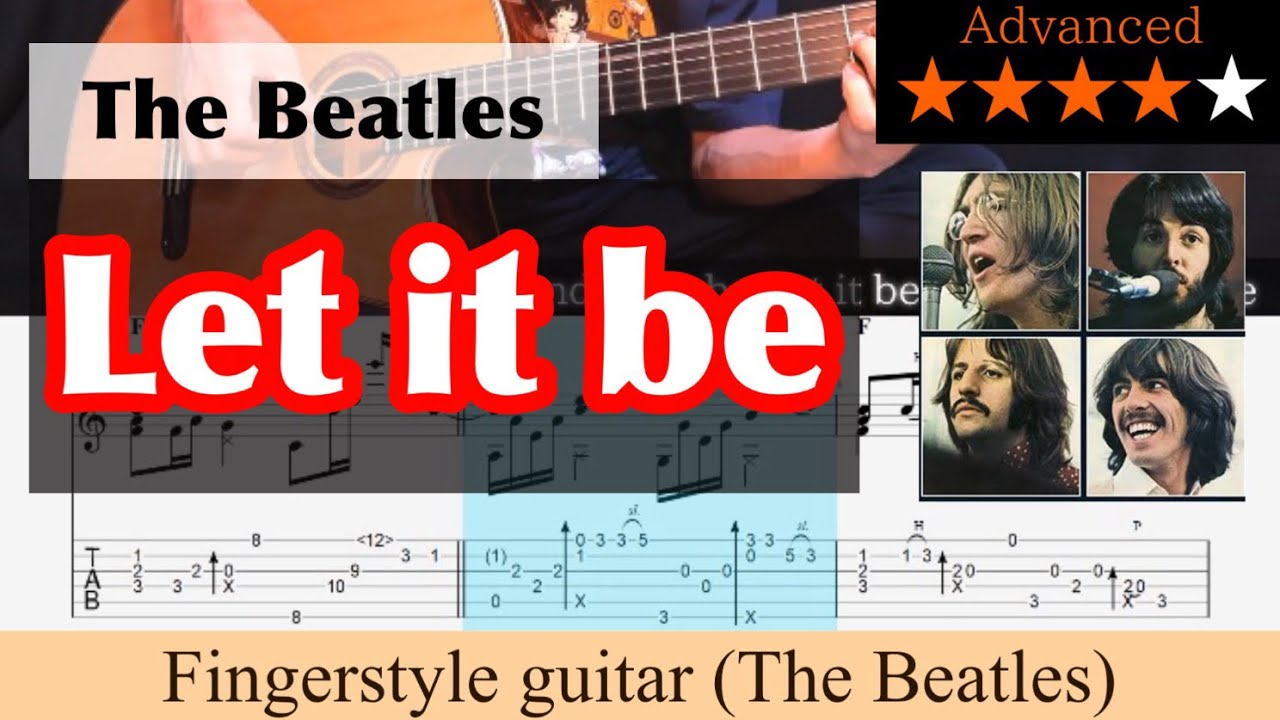 Let it be / The Beatles 【Fingerstyle Guitar】【TAB】【Full ver】【ソロギター】