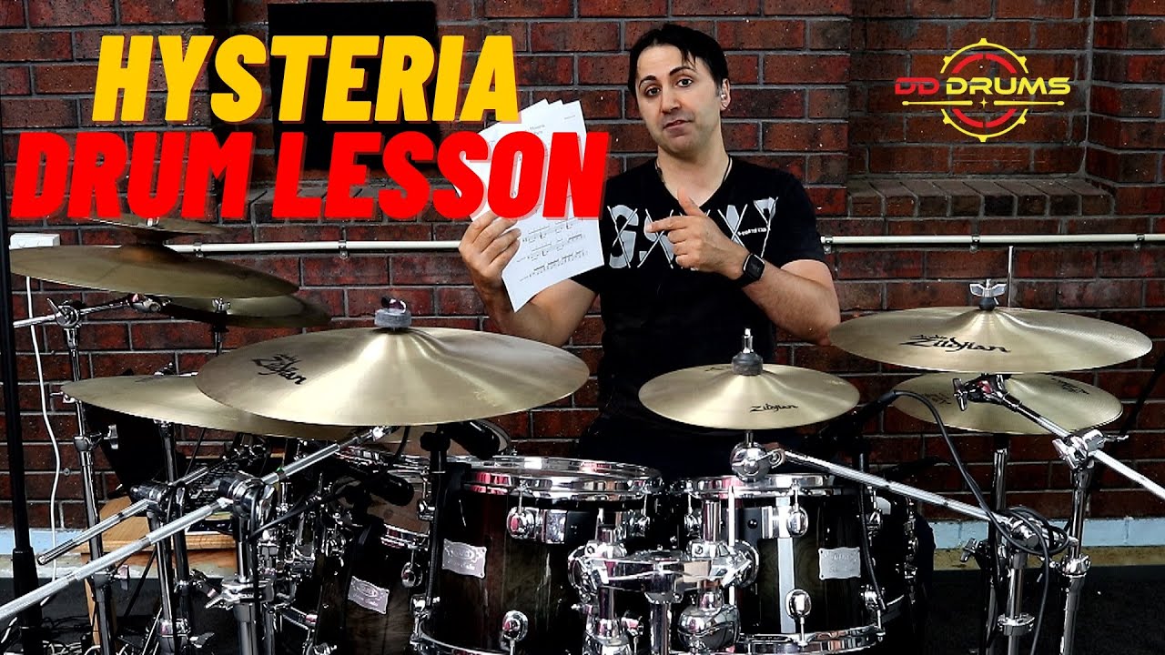 Как играть Hysteria группы Muse на барабанах — Урок игры на барабанах