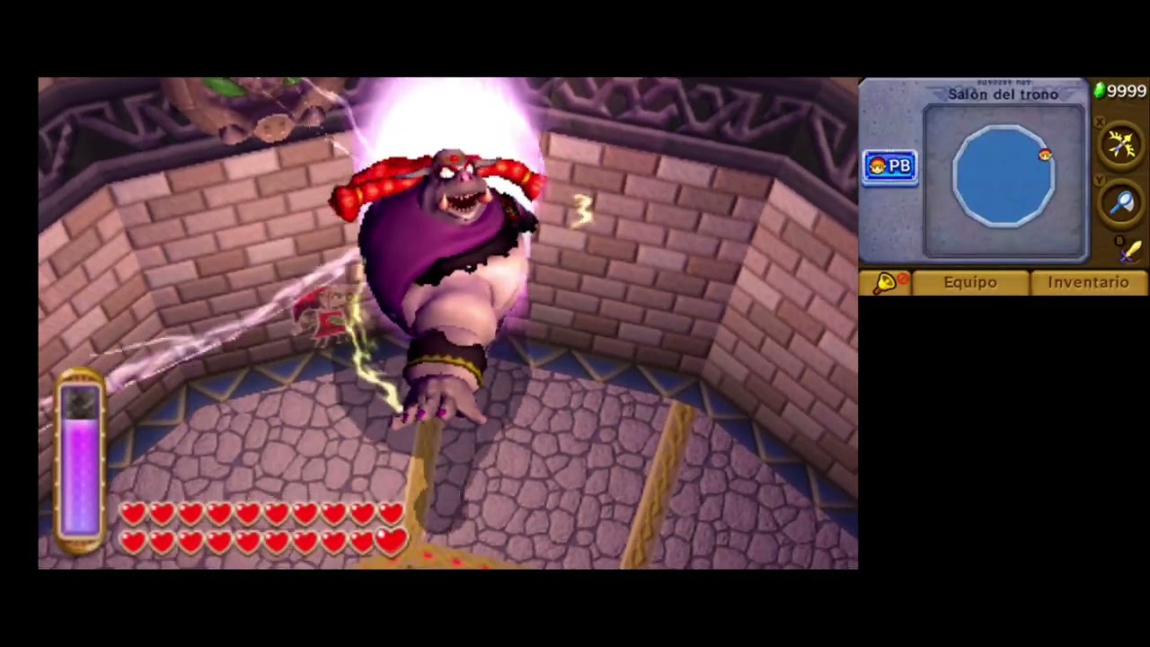 Yuga Ganon sin recibir daño. The Legend of Zelda: A Link Between Worlds.
