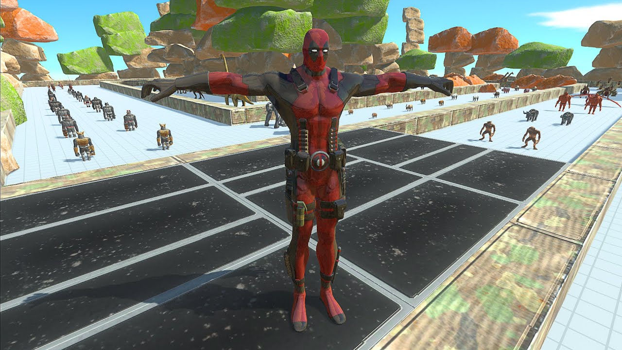 DEADPOOL ROCK MOUNTAIN DEATH RUN - Animal Revolt Battle Simulator