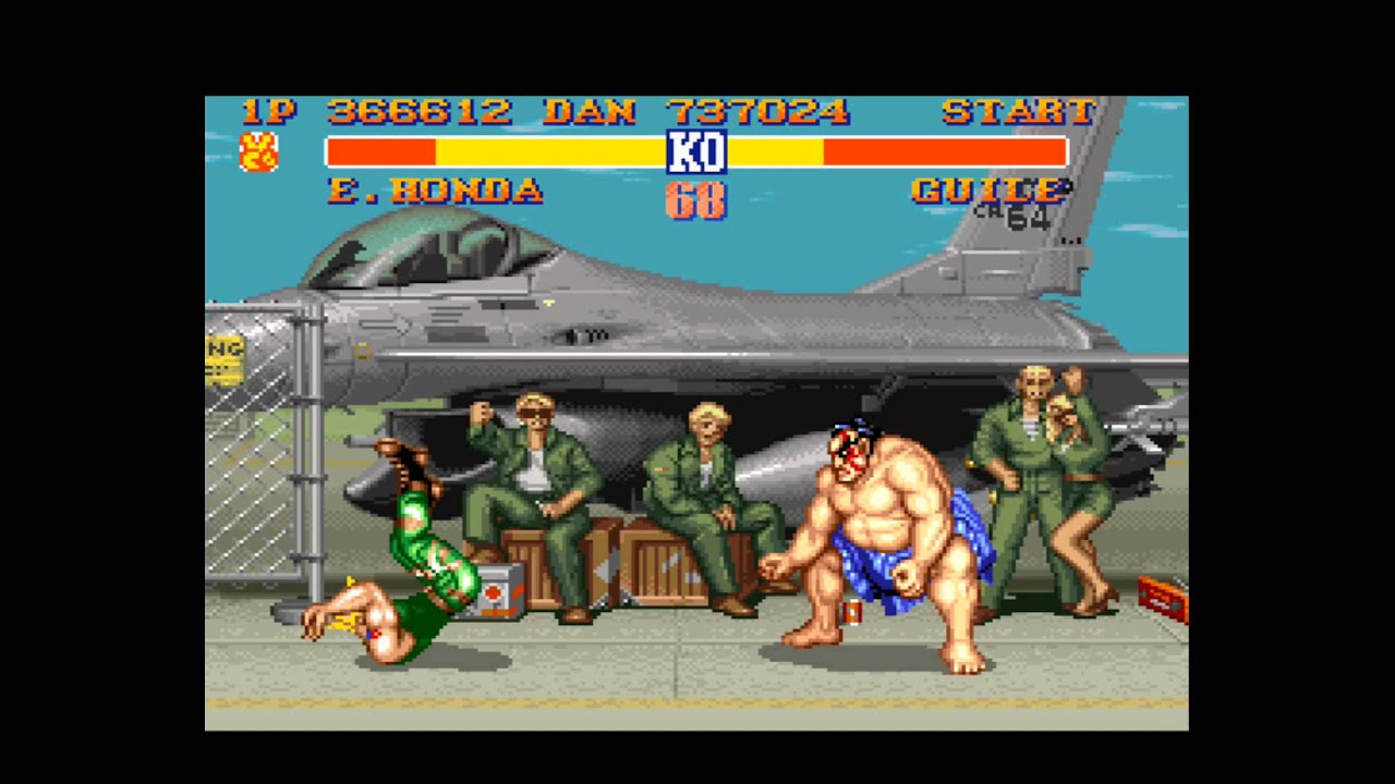Street Fighter II SNES - E. Honda vs. Guile - Hardest Setting