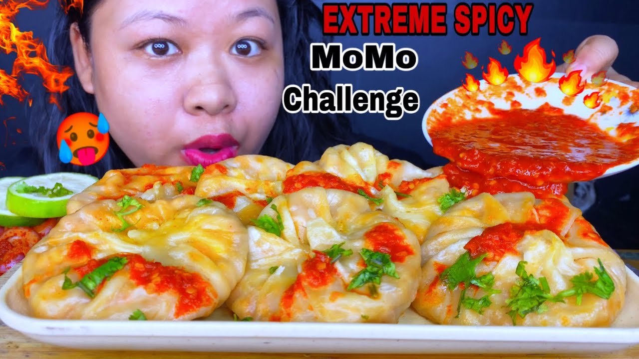 BIG EXTREME SPICY 🥵 MOMO EATING CHALLENGE | SPICY MOMOS CHALLENGE | PANEER MOMOS  MUKBANG