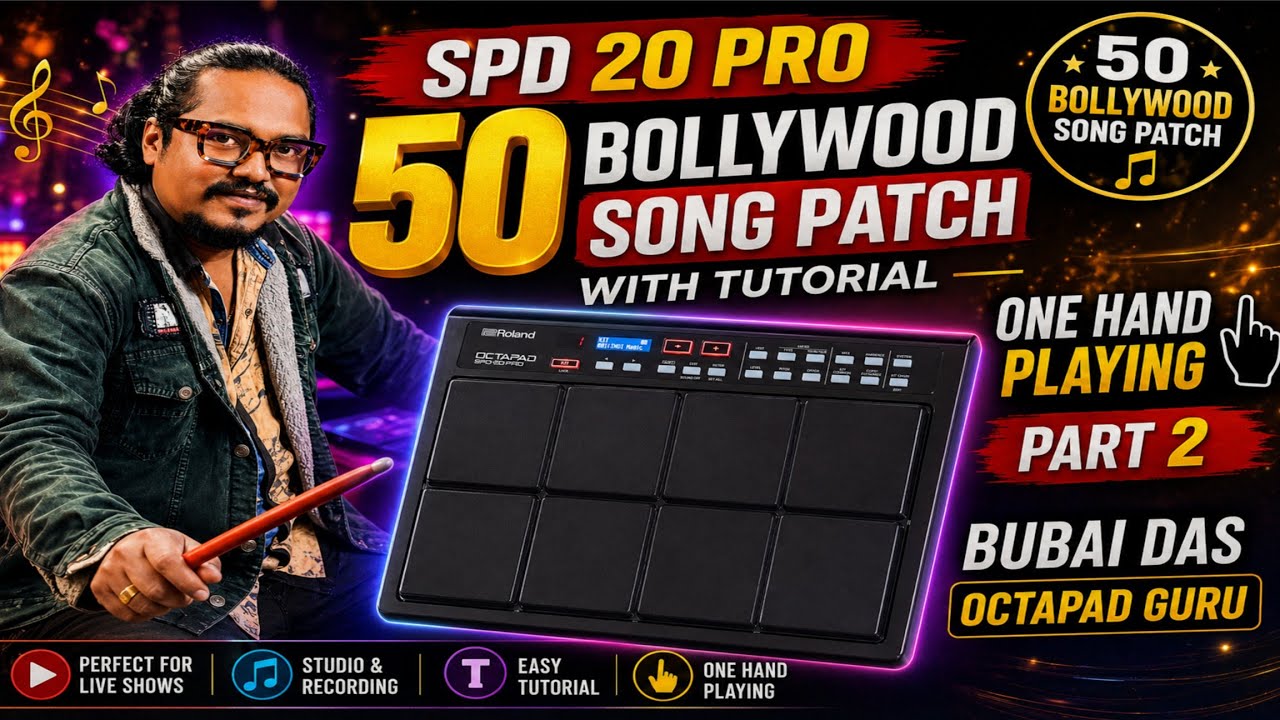 Spd 20 pro 50 Bollywood song Patch With Tutorial One Hand Playing part 2 || Hare Krishna 🥰🙏