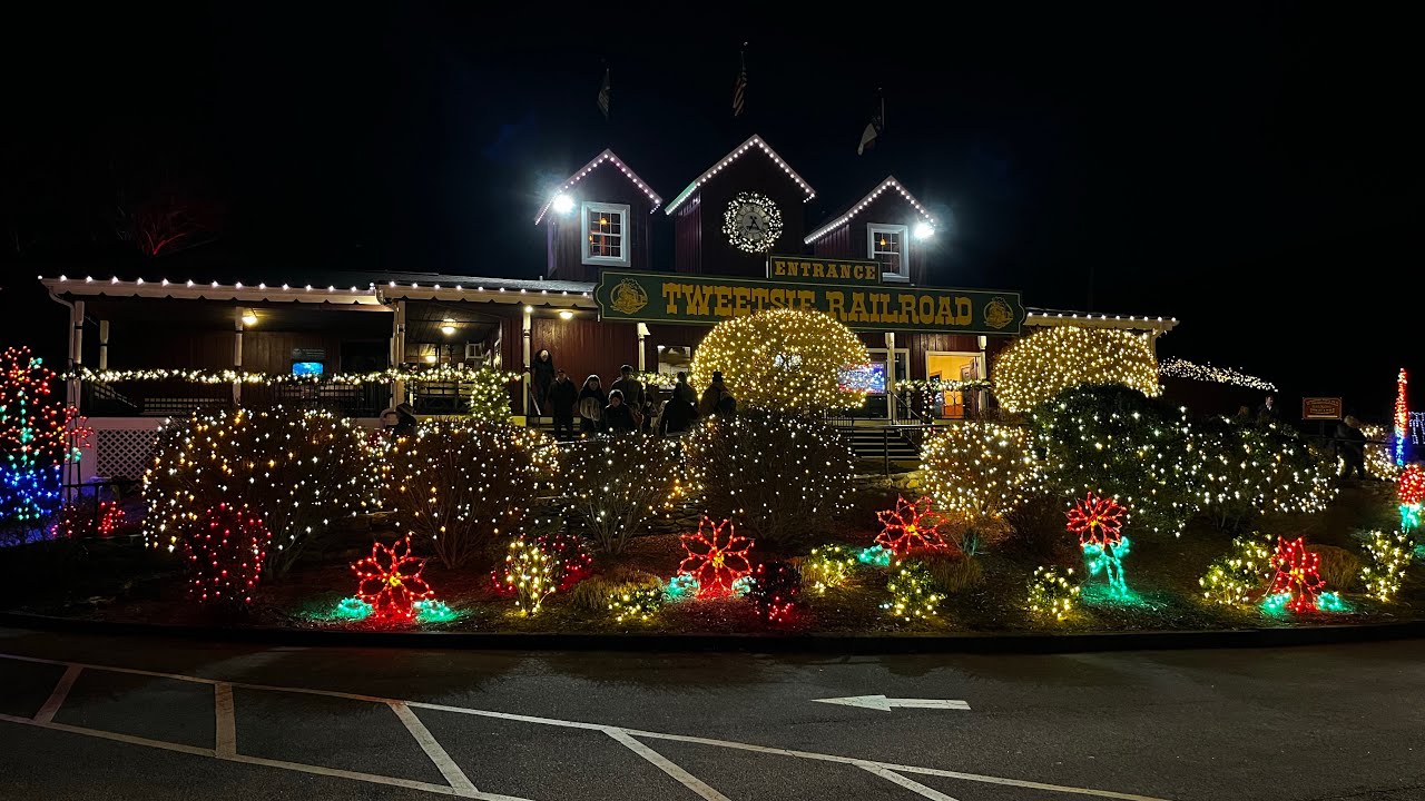 Taking a ride on the Tweetsie Christmas Train 