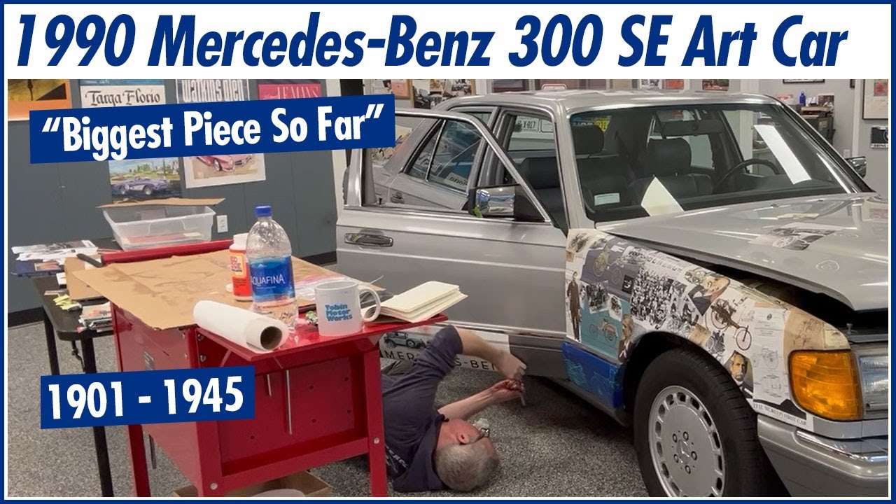 Dave Tobin's Mercedes W126 Decoupage Art Car – Biggest Piece So Far - Starting the Passenger’s Door