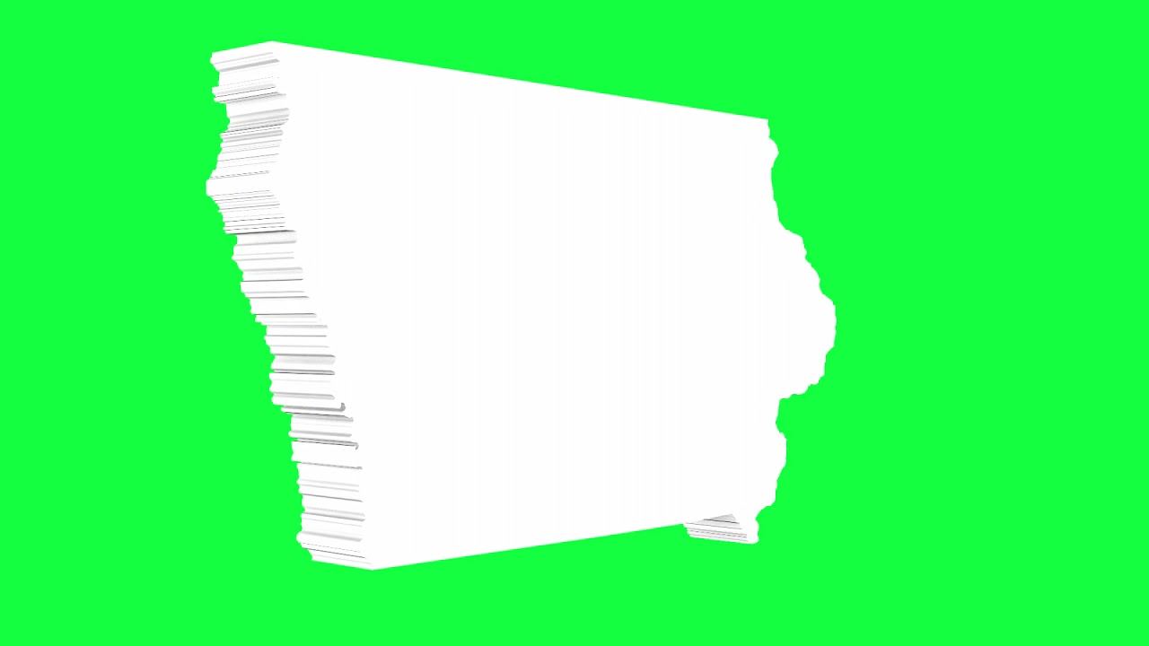 Iowa USA Outline Green Screen Animation Loop