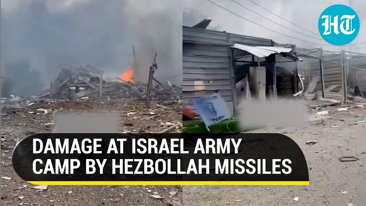 Video Of Damage At Israel's Branit Barracks Caused By Hezbollah's Burkan Missile: Report | Hamas War