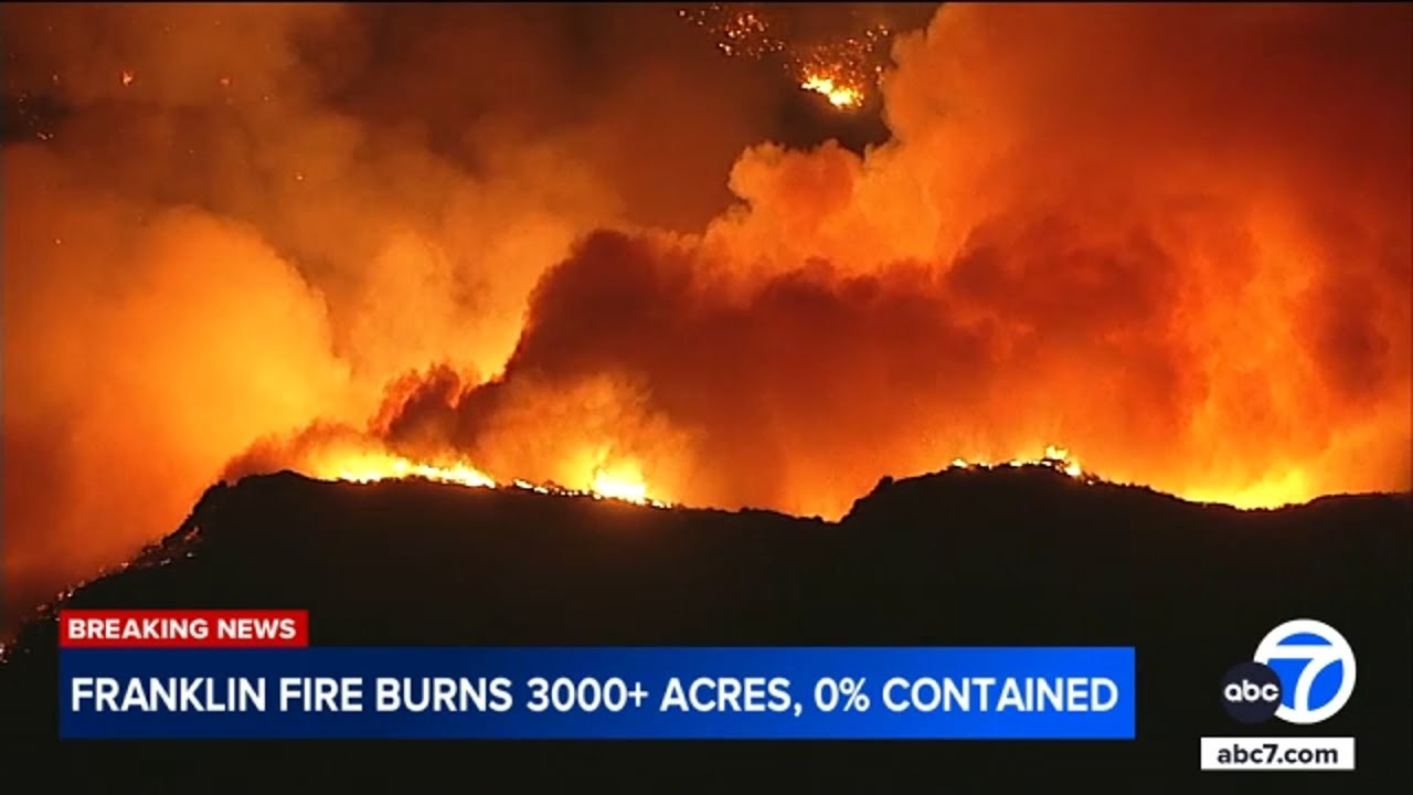 Franklin Fire in Malibu grows to more than 3K acres, destroys 7 structures