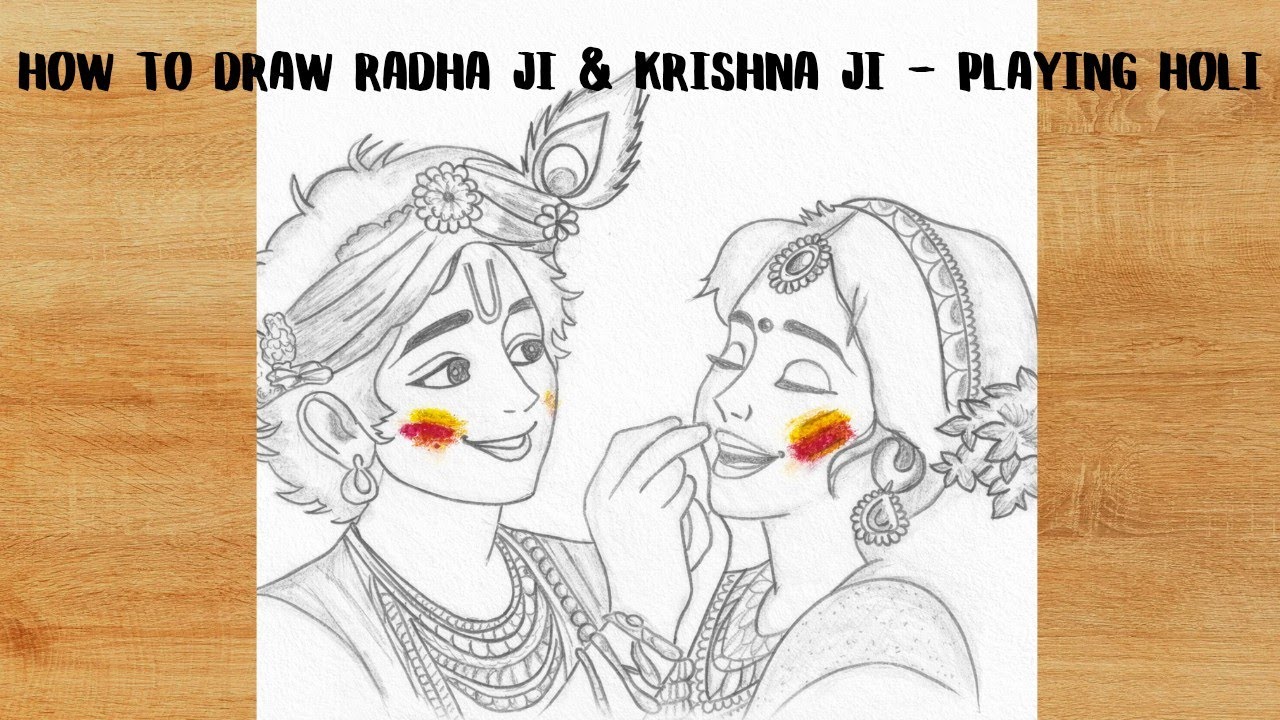 🙏How to Draw Radha Ji & Krishna Ji Playing Holi – Step by Step Tutorial ❤️#art #drawing #holispecial