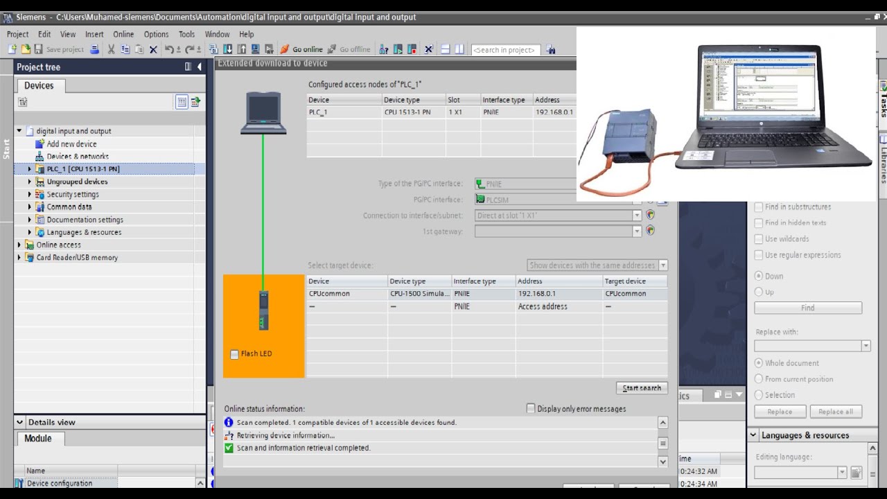 TIA Portal how to download program to PLC S7-1200