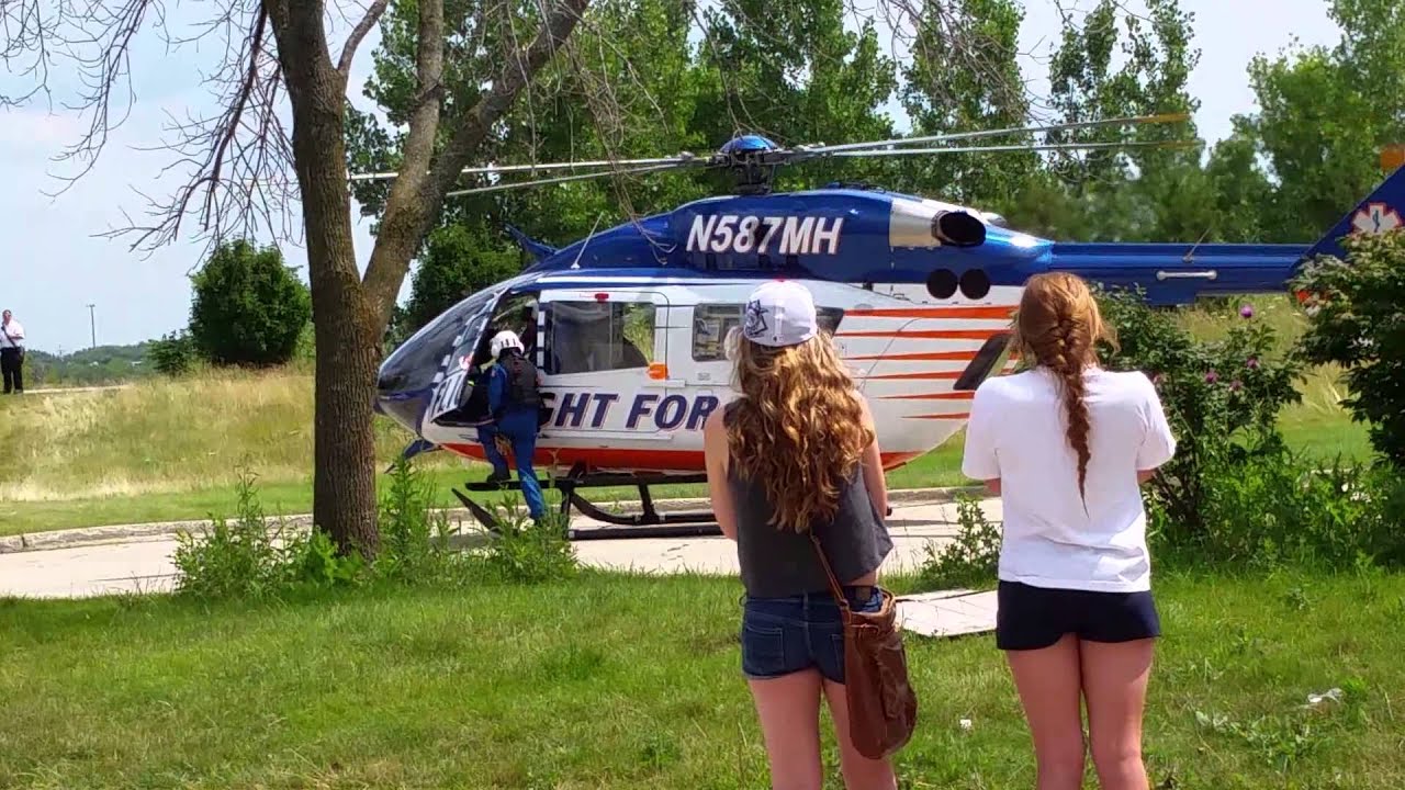 Flight for life helicopter taking off