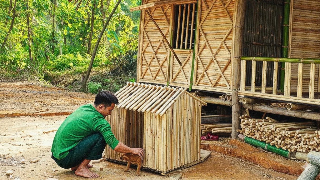 Солдат построил для собаки домик и провёл электричество в свой дом.