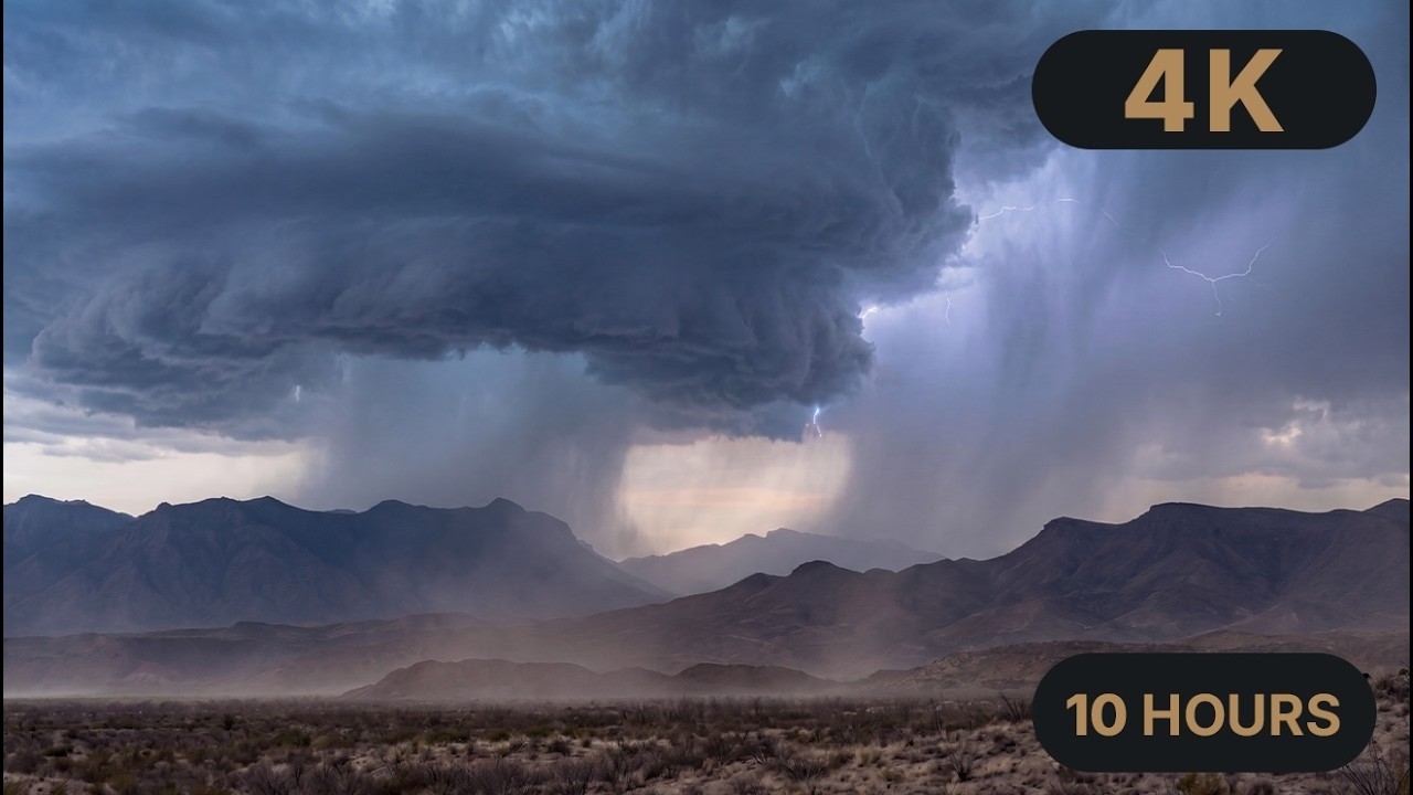 Dryline Live| Chisos Mountains Supercell at Blue Hour