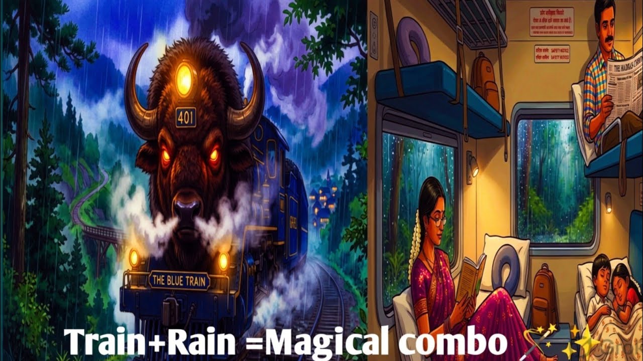 🌧️ 🚆 🚂 1990 's  Monsoon Nostalagia Train Journey| Ghibli Style ASMR 