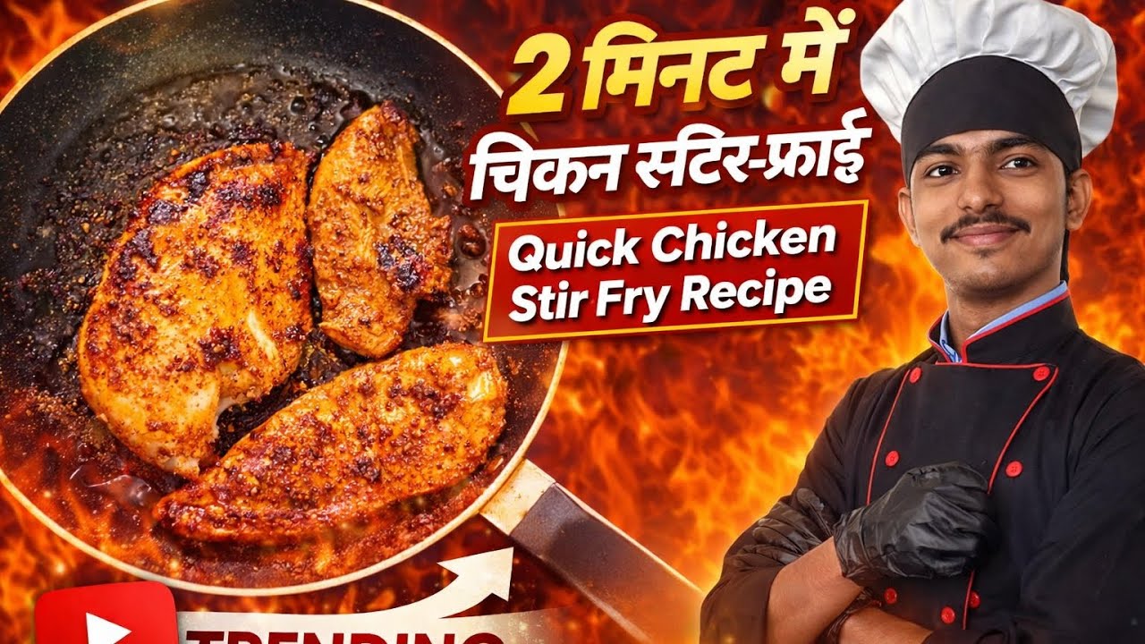 ⚡ 2 मिनट में चिकन स्टिर-फ्राई | Quick Chicken Stir Fry Recipe | Easy Chicken Recipe