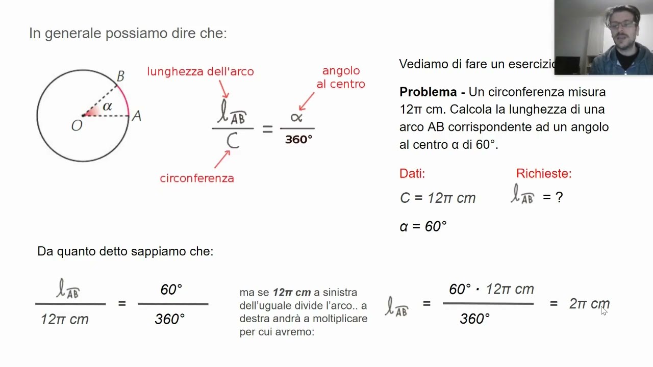 Calcolo della lunghezza di un arco di circonferenza