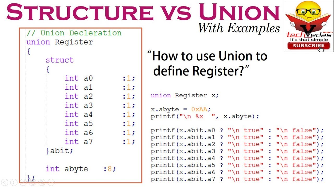 Structure & Union in C Programming Examples | Structure VS Union