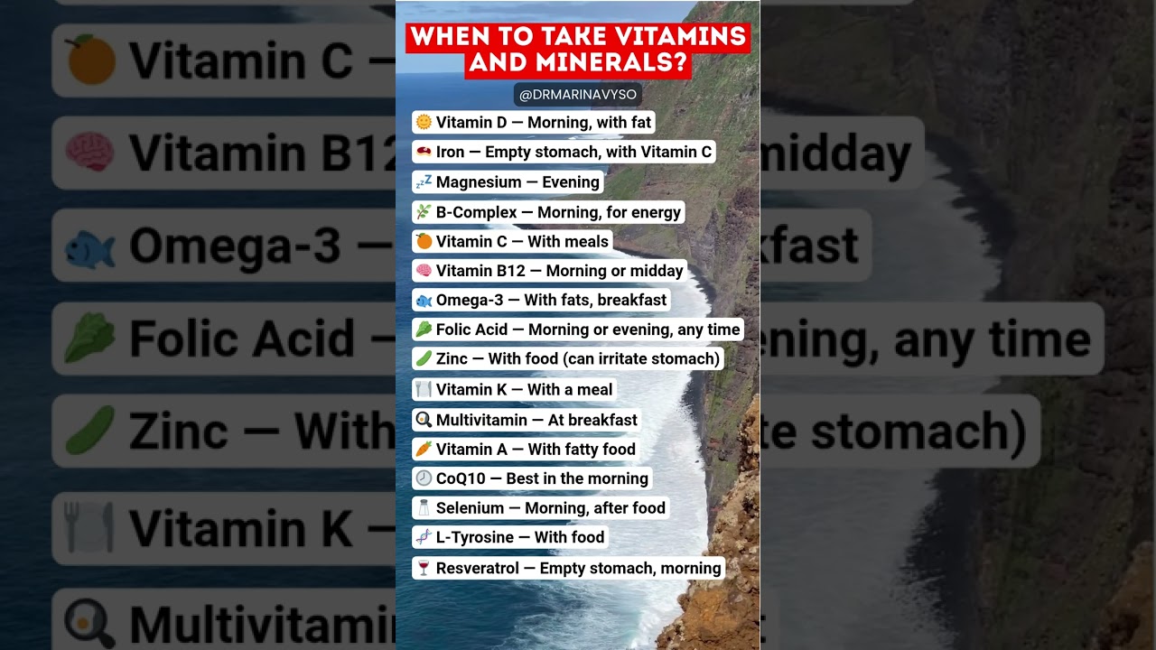 When to Take Vitamins and Minerals? #Vitamins #Minerals