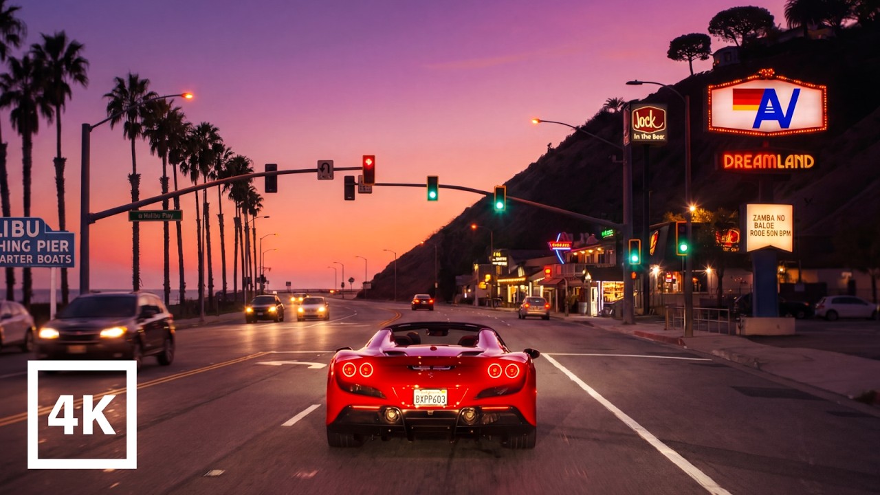 Driving Malibu at Golden Hour | Best Coastline Drive | LA 4K