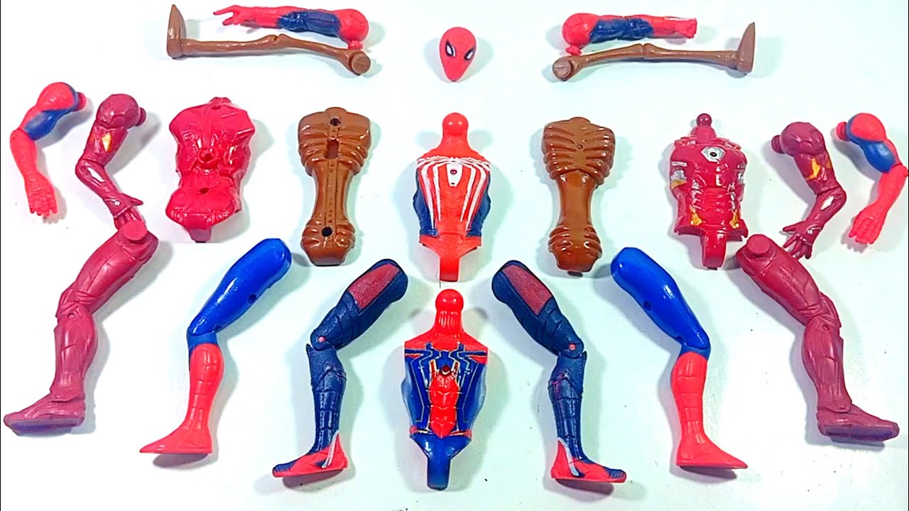 ASSEMBLE SUPERHERO TOYS..SPIDERMAN MILES MORALES vs SIREN HEAD vs IRONMAN vs SPIDERMAN.. 
