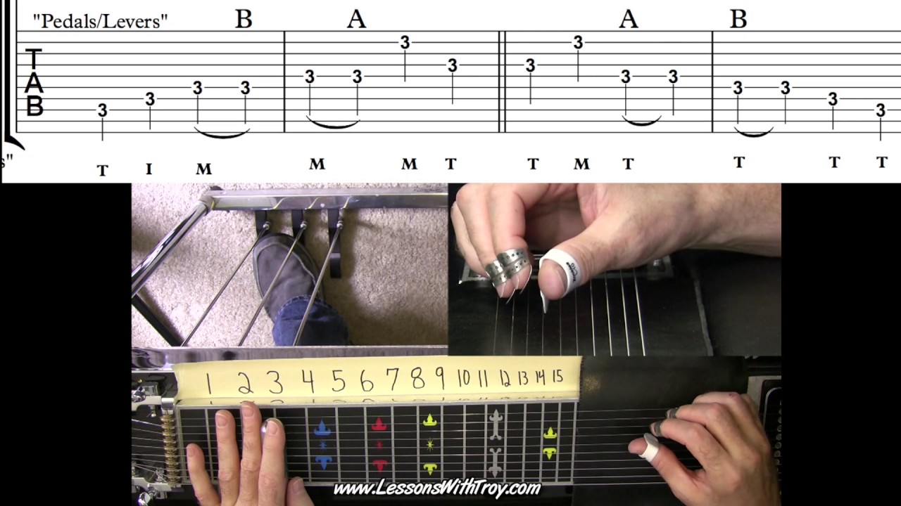 E9 Pedal Steel Basics - #7 - Major Scales & Pickblocking