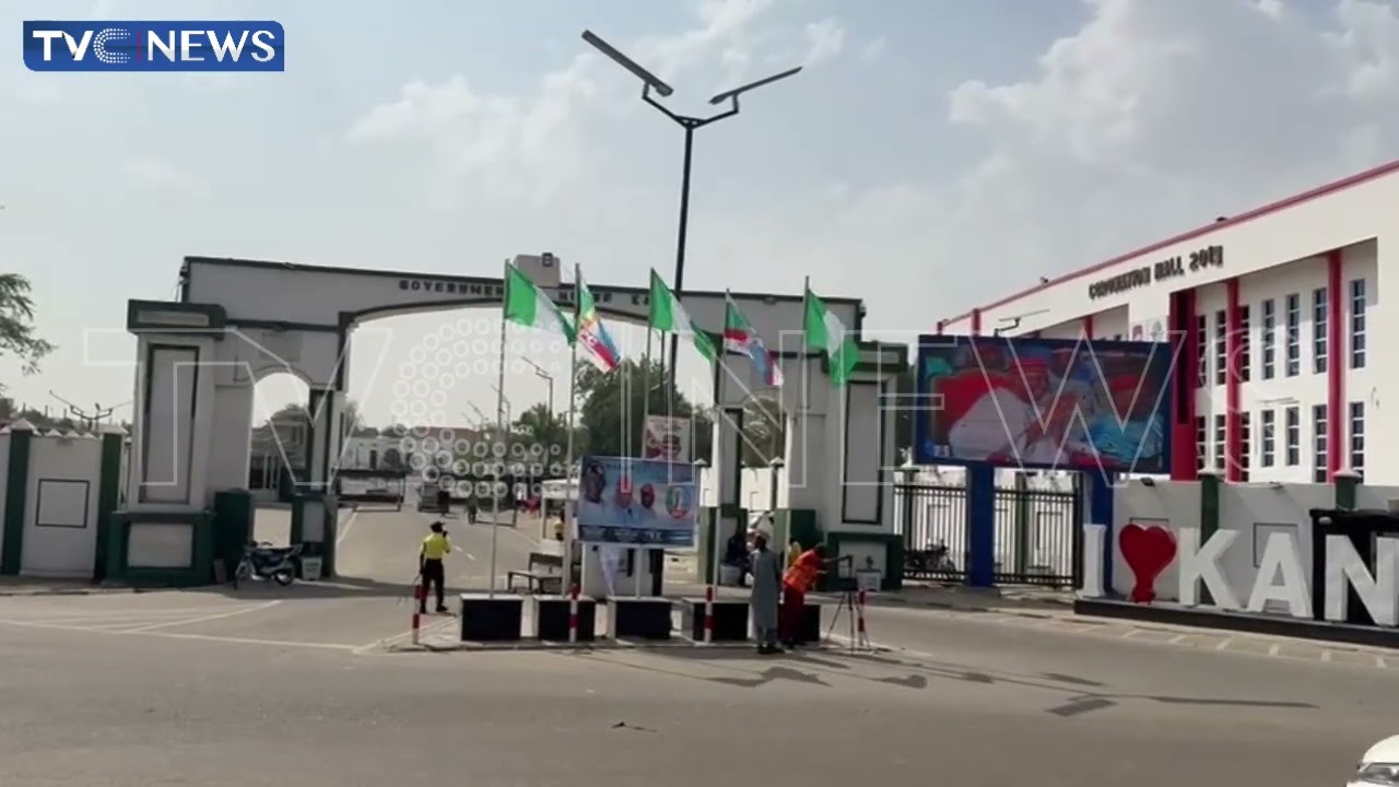 BREAKING: APC Flags Fly Over Kano Govt House As Gov. Abba Yusuf Set For Historic Defection Today